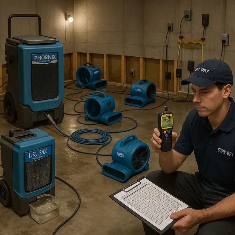 Structural Drying and Dehumidification process in McCullom Lake, IL
